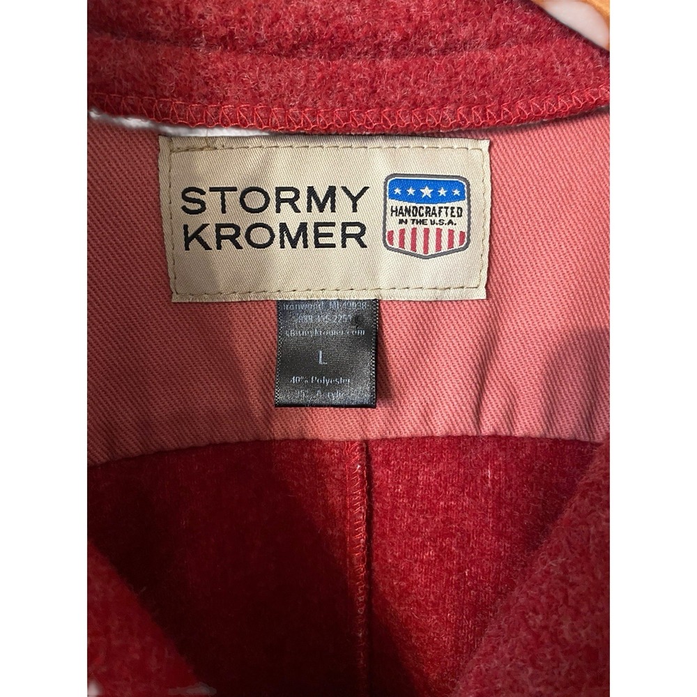 Stormy Kromer Women's Red Button Front Collared Mid-Length Jacket Size L - Picture 2 of 6